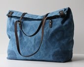 Indigo Dyed One of a Kind Organic Weekend Bag: no.4