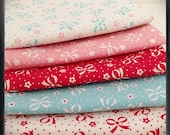 New, Japanese, ATSUKO MATSUYAMA, 30's Collection, Bows & Ribbons, 1/2 Yard Bundle of 5