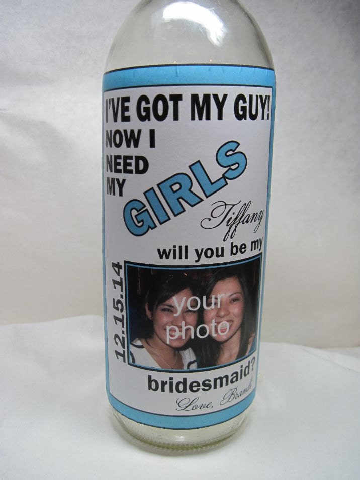 Private Listing for idokellyslota Custom Bridesmaid Wine Label - Will you be my Bridesmaid - Personalized Label