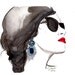 Print from original watercolor and pen illustration by Jessica Durrant titled, Sunblocking