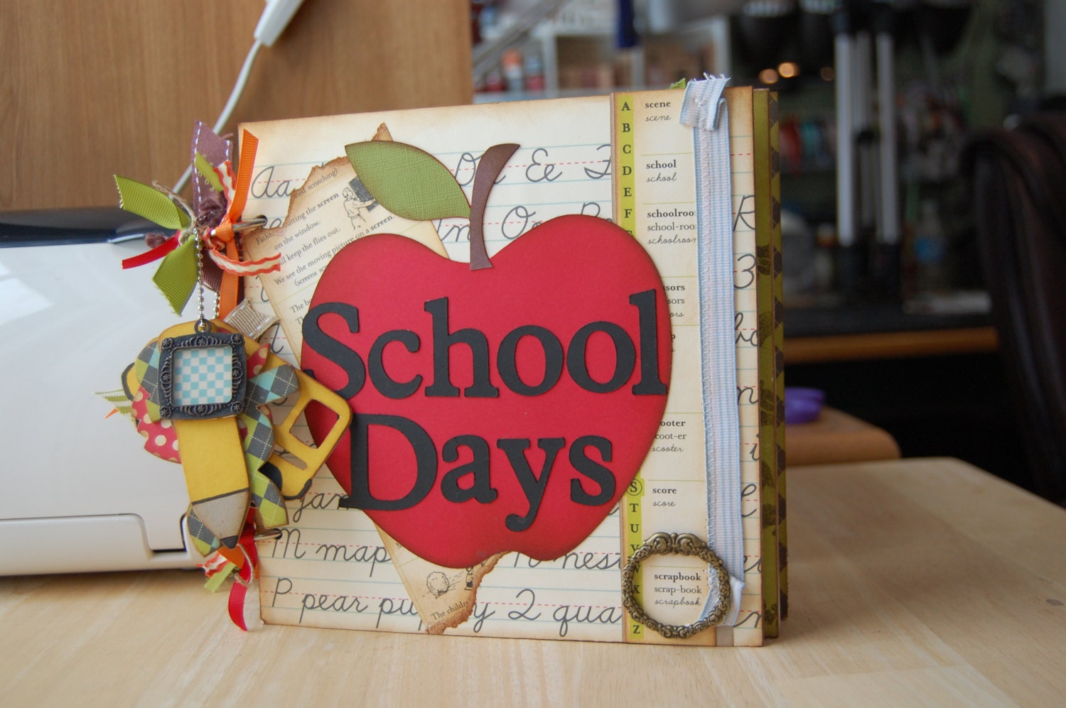 School Days Handmade 8"x8" Scrapbook Album