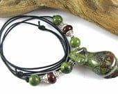 Mother of Dragons Birth Goddess Necklace - Dragon's Blood Jasper Fertility Necklace