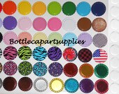Deal of the DAY 100 pc Clear  1" Epoxy Resin  Adhesive Circles Bottle Cap Seal Stickers and FLAT 100 COLORED Bottle Caps  You Choose Colors
