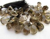 Smoky Quartz Briolettes, Fancy Twisted Beads, AA Quality, Full Strand (4w67b)