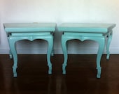Pair of Vintage 1960s Triangular Side Tables in Gloss Aloe