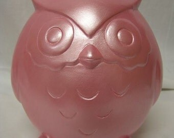 Baby Owl Bank Pearl Pink