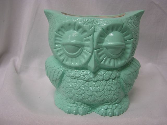 Small Tootsie Pop Owl Mini Vase Mint Green