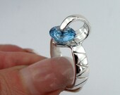 SPECIAL SALE PRICE - Sterling Silver Blue Topaz Ring size 8 ( r100