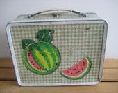 vintage WATERMELON and CITRUS get fruity metal lunch box