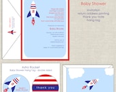 Astro Rocket Baby Shower Invitation in Red, White & Blue Il_170x135