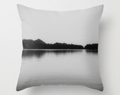 Nautical throw pillow cover cottage chic home decor lake photo pillow cover fine art photograph throw pillow black and white