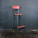 Industrial Stool / Metal & Wood Shop Factory Chair