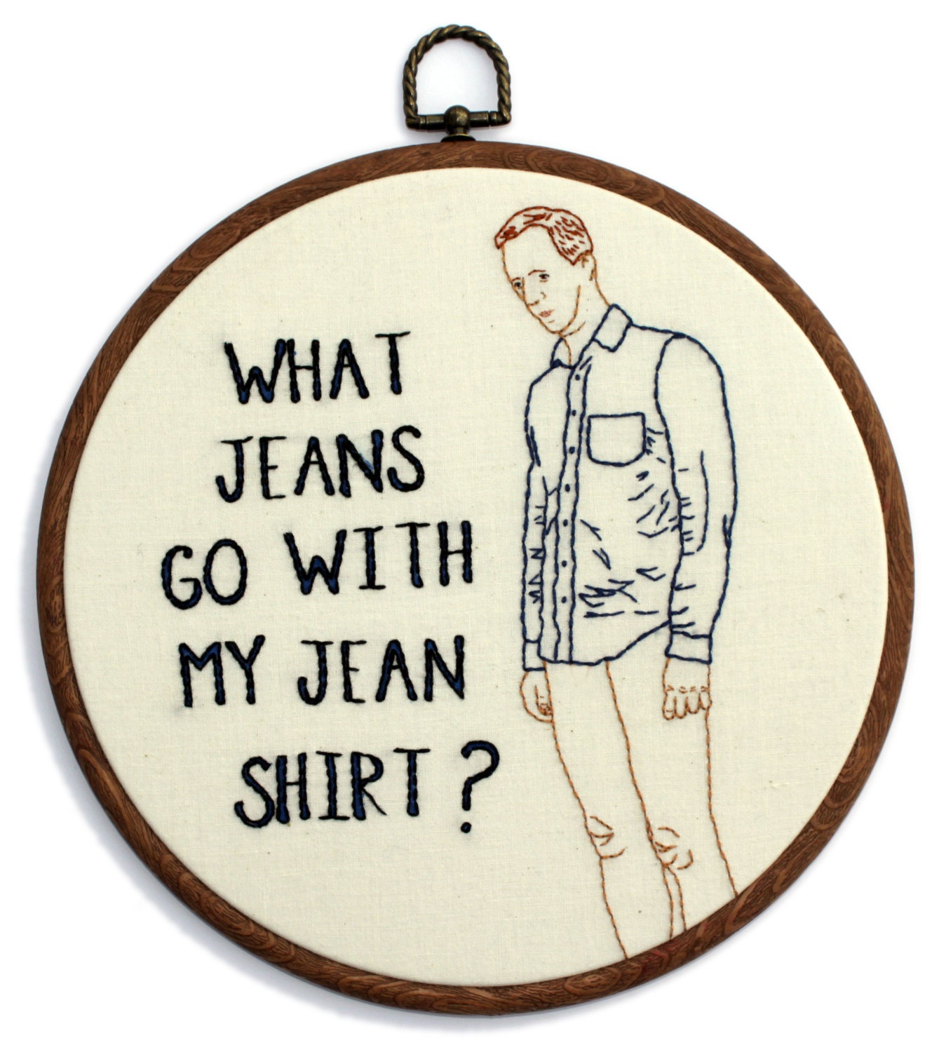 Fashion Dilemma (mature) Hand Embroidery - 8" Hoop