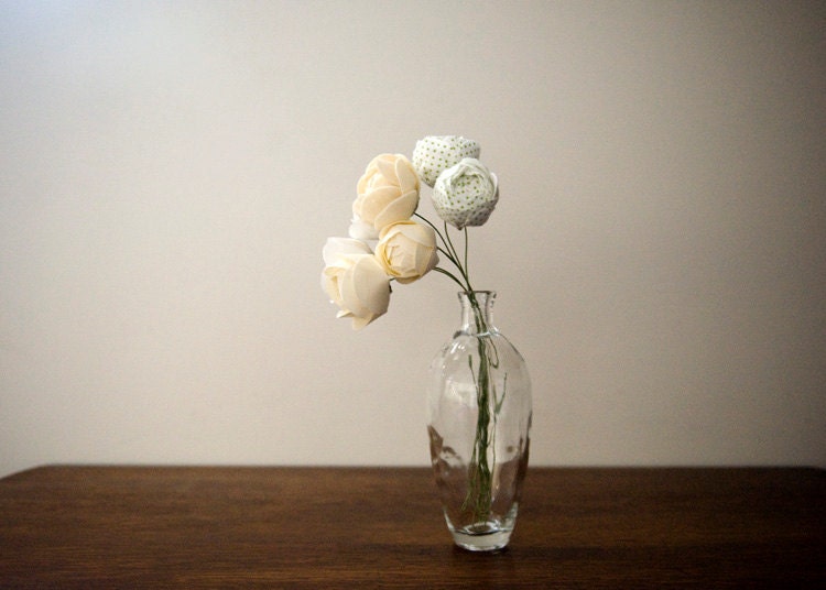 Fabric flowers - handmade for home decor