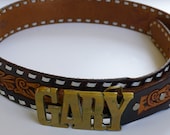 Gary Tooled Leather Belt and Buckle