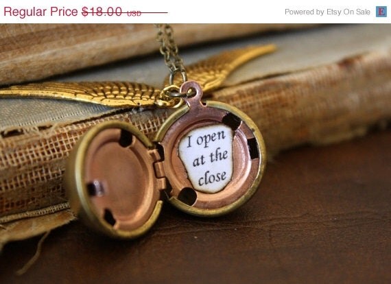 ON SALE Harry Potter Golden Snitch Necklace - I Open At The Close - You Choose the Snitch