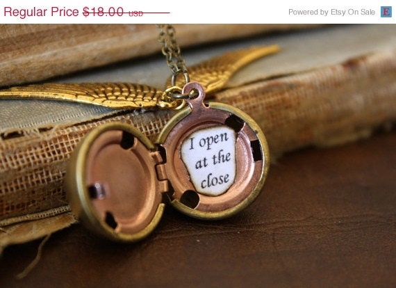 ON SALE Harry Potter Golden Snitch Necklace - I Open At The Close - You Choose the Snitch