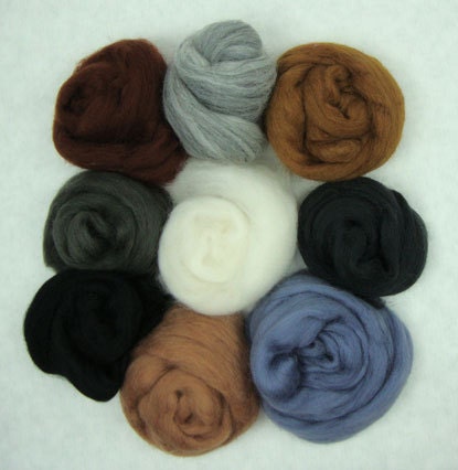 2 oz. Grab Bag- Merino Combed Top- Earth Tones