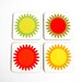 coaster set sunshine orange citrine mustard green red set of four retro drink coasters gift idea under 25