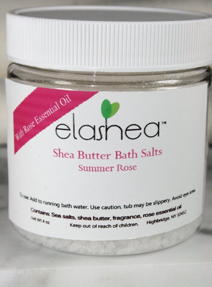 ROSE BATH SALTS with Essential Oil 4 ounce