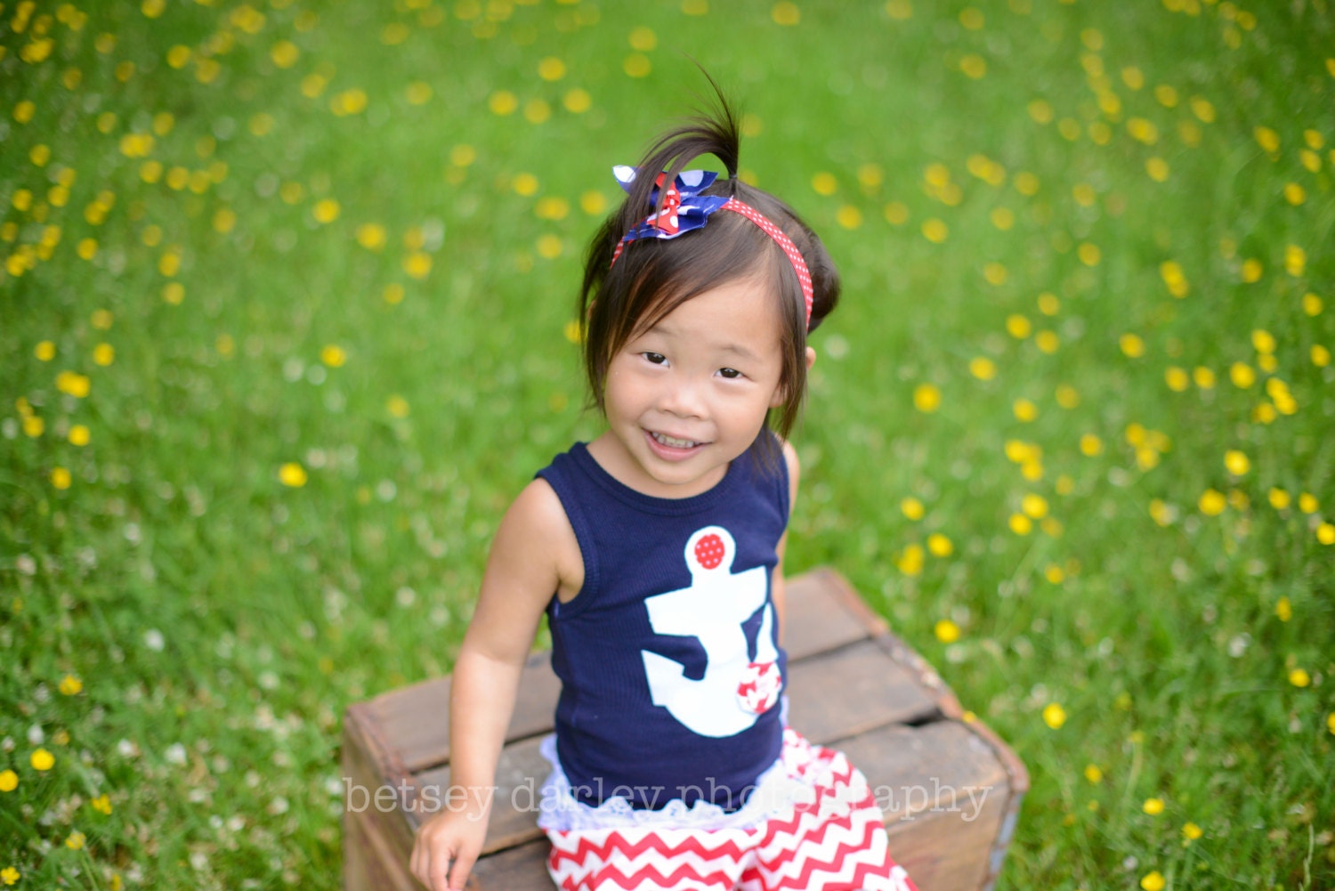 Red and Blue Polka - dot Head Band