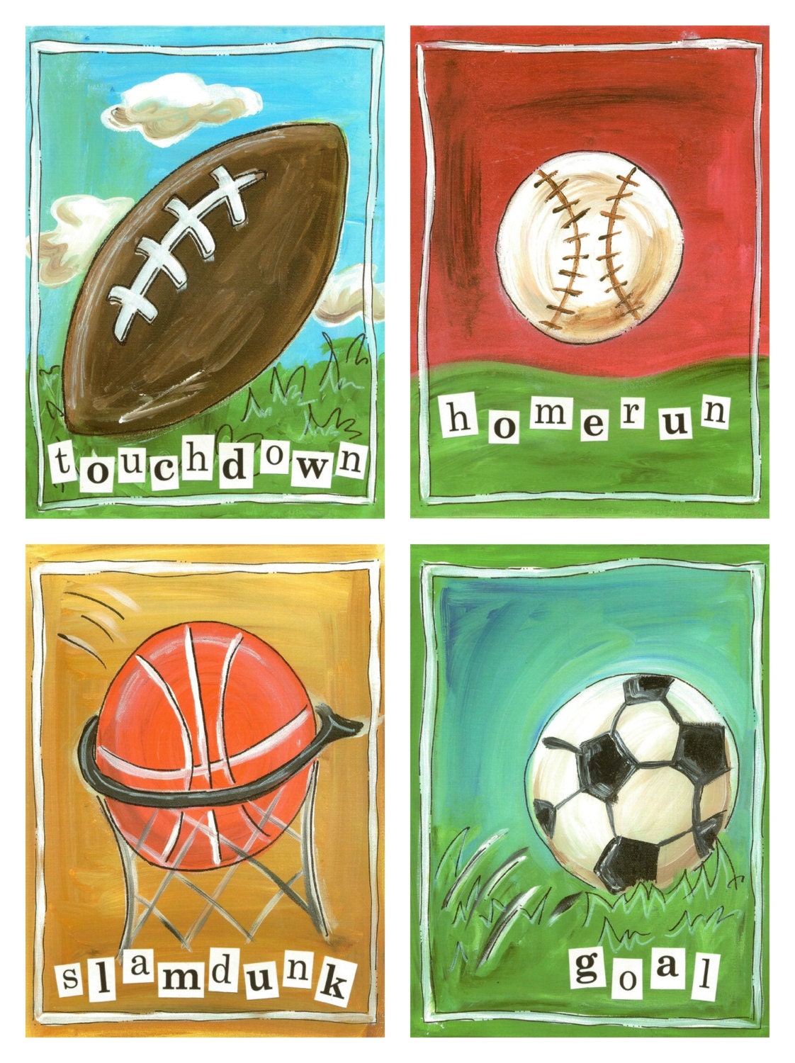 Sports Wall Art, Score, 8x10 Prints, Set of 4