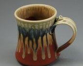 Pottery Handmade Mug  cinnamon brown blue fern green Porcelain by Mark Hudak