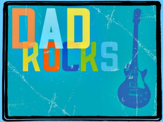 Father's Day Card Photograph Greeting Card - Dad Rocks - guitar