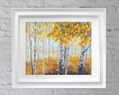 Fine Art Giclee Print - Aspen Tree Painting 8 x 10
