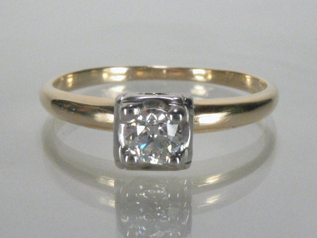 Old European Cut Diamond Engagement Ring - 0.25 Carat
