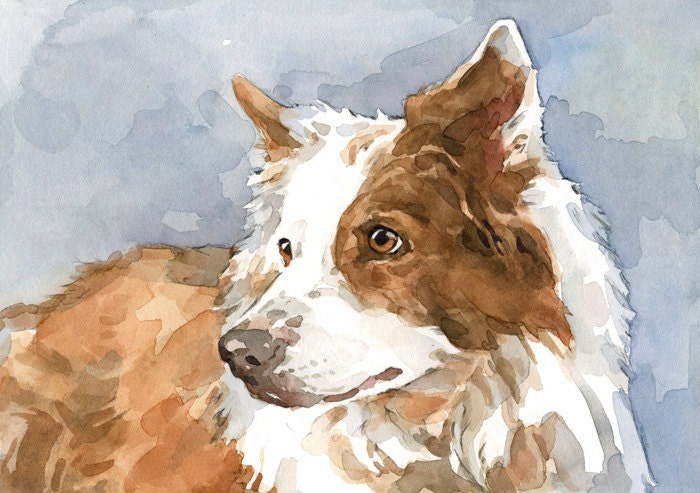 Custom Pet Portrait 8x10 Animal Watercolor Painting