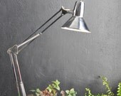 Vintage 1970s Silver Chrome Modern Task Light Swing Arm Drafting Lamp Work