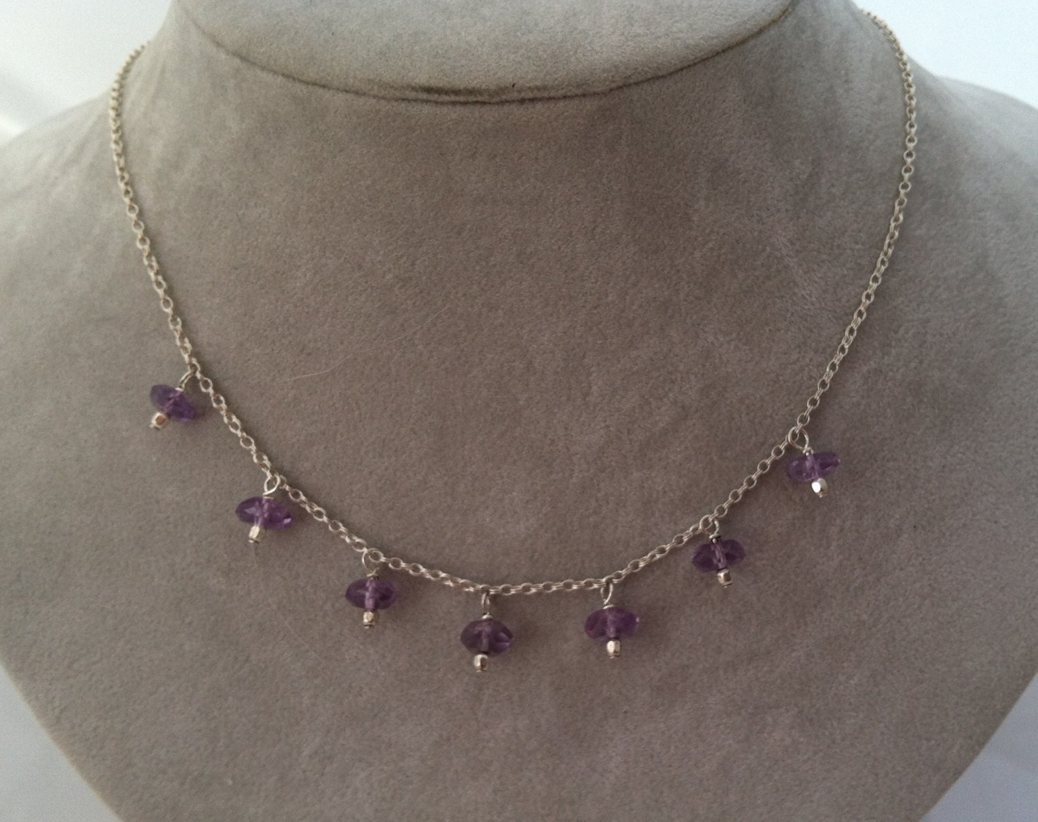 Amethyst Large Fringe Necklace -- Sterling Silver