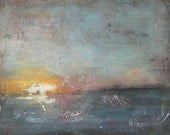 Abstract Seascape , 11x14" Oil Painting, "The Rise" Daily Painting