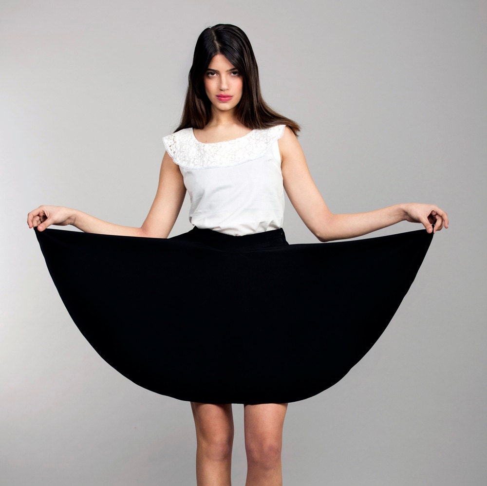 women summer skirt, black skirt full circle extra fabric woman summer skirt, elegant black skirt.