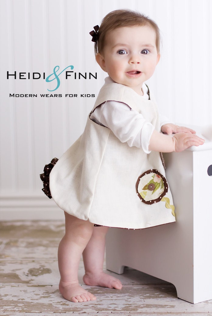 NEW SIZING Sweet Pocket Pinafore pattern and tutorial 3M- 3T easy sew pdf