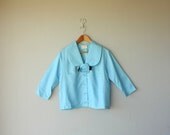 vintage 60s blouse / 1960s peter pan collar blouse / 1960s blouse / cropped blouse - size large