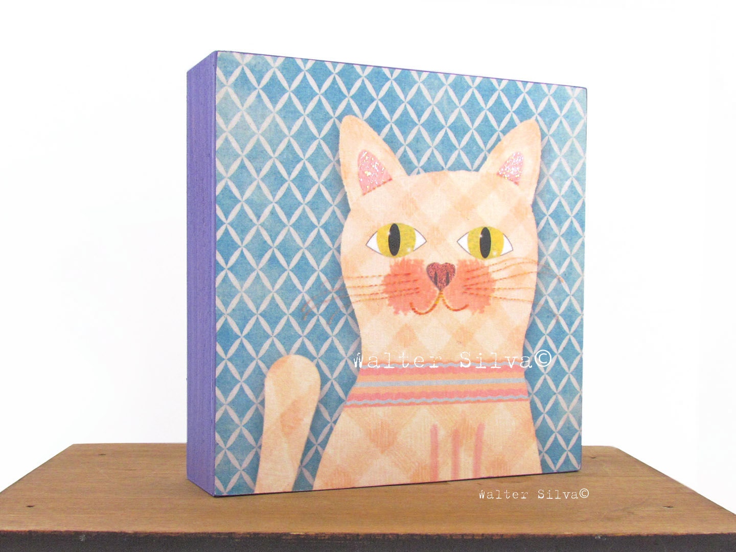 Kitty Cat Wall ART Hanging for a Nursery, Playroom Decor - CAT Animal Art