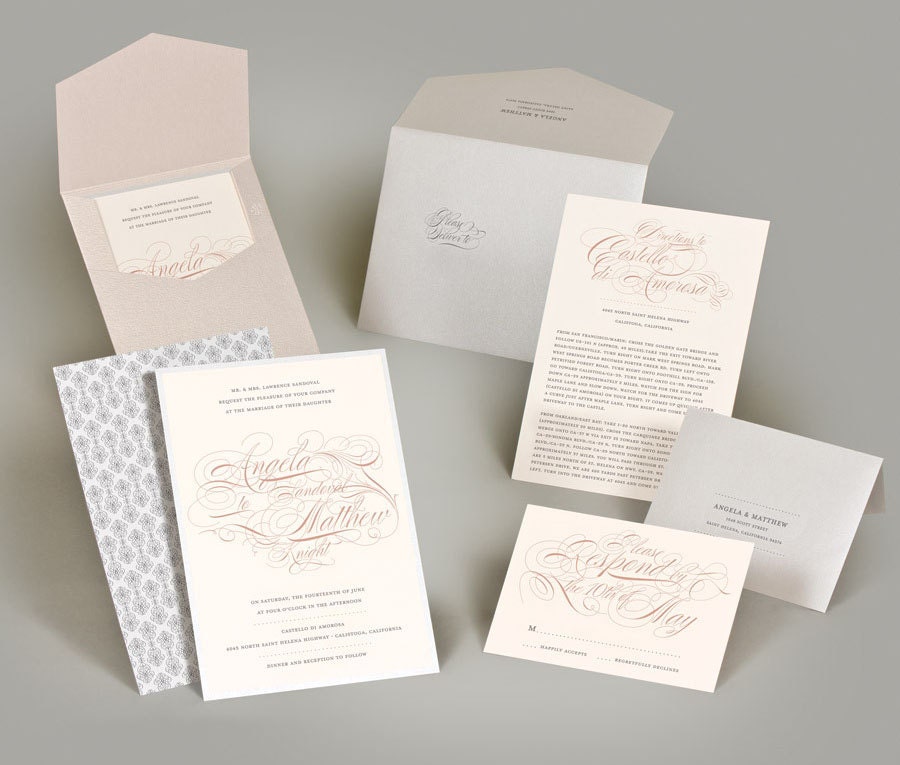 Romantic Flourished Script Wedding Ensemble Il_170x135