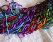 Hand Dyed Ribbon - NeW - OvEr THE RaINboW Curly Black ribbon, 5 yards