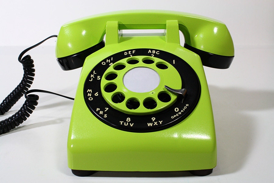 Refurbished ITT Rotary Green Telephone