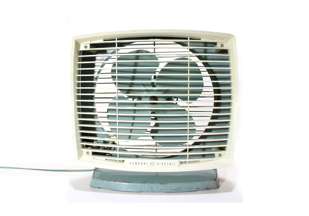 Vintage Blue GE Electric Box Fan