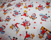 Vintage 1960s Raggedy Ann and Andy Cotton Fabric.