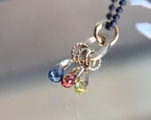 Colorful Sapphire In 14K Gold Necklace (A) - Ready To Ship