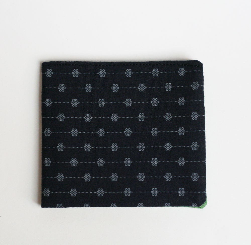 Mens wallet, Wallet, Billfold, Vegan Wallet, Black Star, Handmade by Knotted Nest