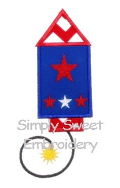 4th of July Firecracker Machine Embroidery Applique Design