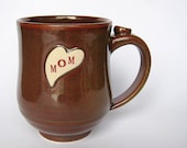 Love Mom mug in brick brownish red