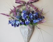 25% Off Summer Wreath for Door-Purple Lilac Wreath, Wall Pocket Wreath