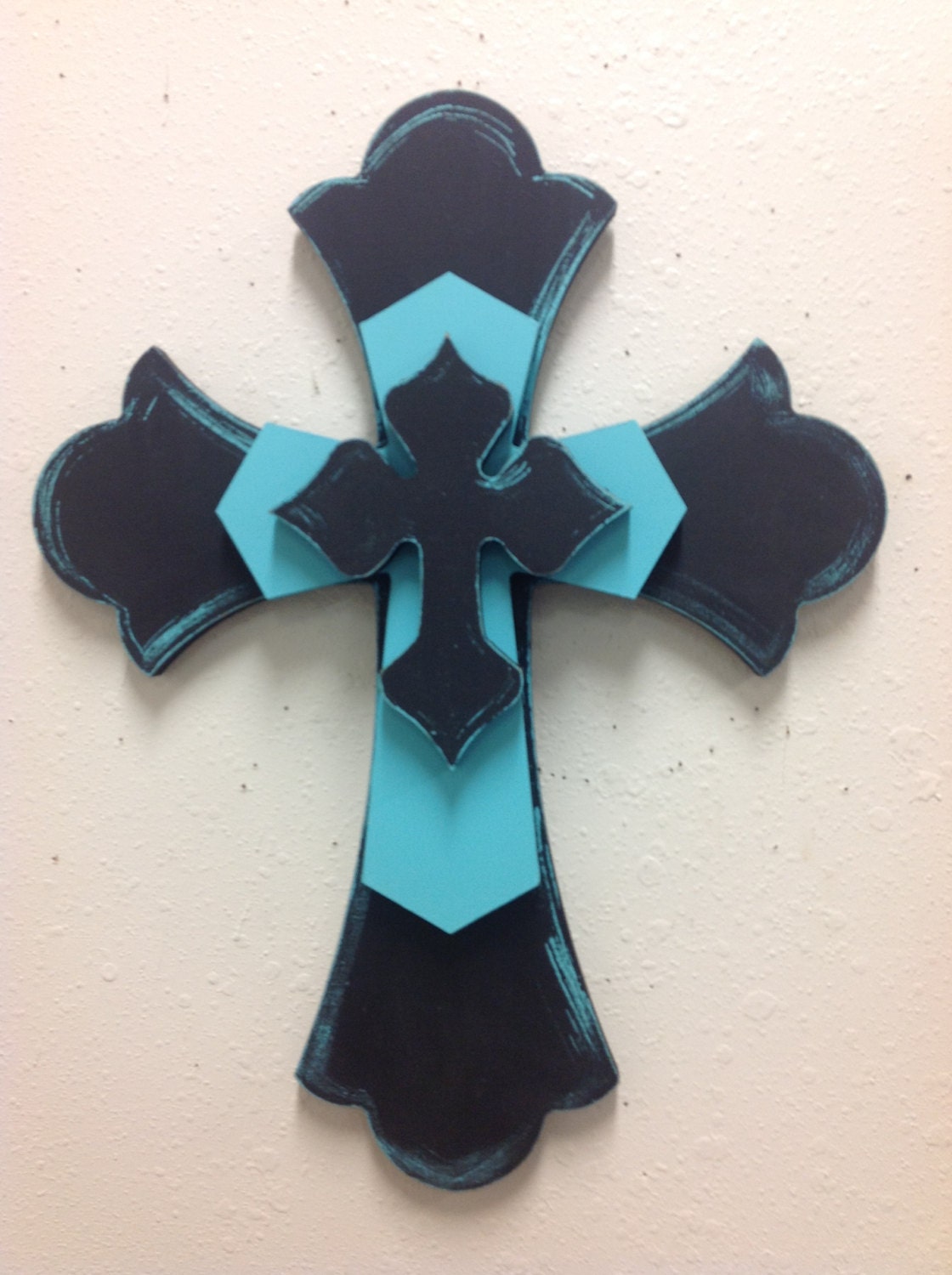 Triple cross shabby chic wall decor