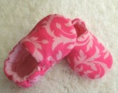 pink yellow baby shoes 'Jessica'... Newborn to 24 months sizing available...by birdy boots on Etsy
